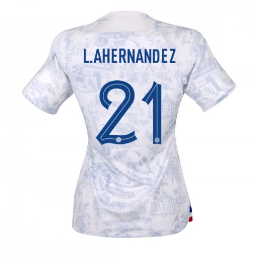 Maillot de foot France Lucas Hernandez #21 Extérieur Femmes Monde 2022 Manches Courte